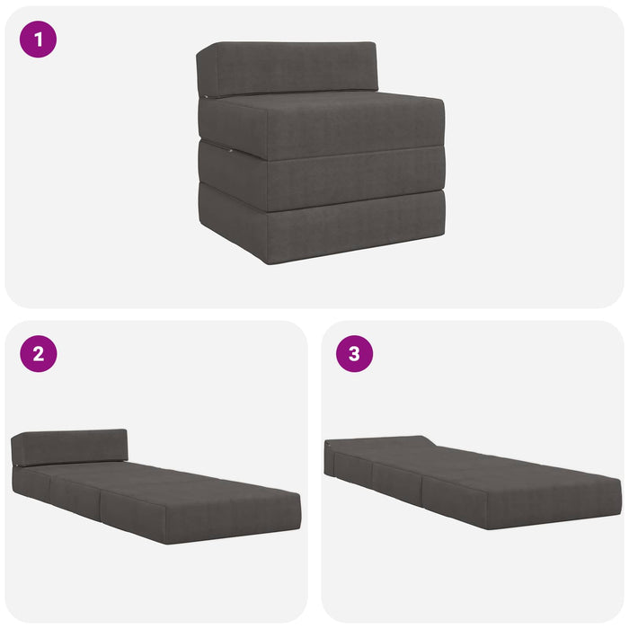 Canapea Pat Pliabilă Gri închis 200 x 70 x 15 cm - WALTI WALTI