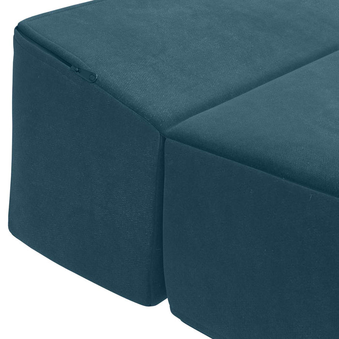 Canapea Pat Pliabilă albastru 200 x 70 x 10 cm Catifea - WALTI WALTI