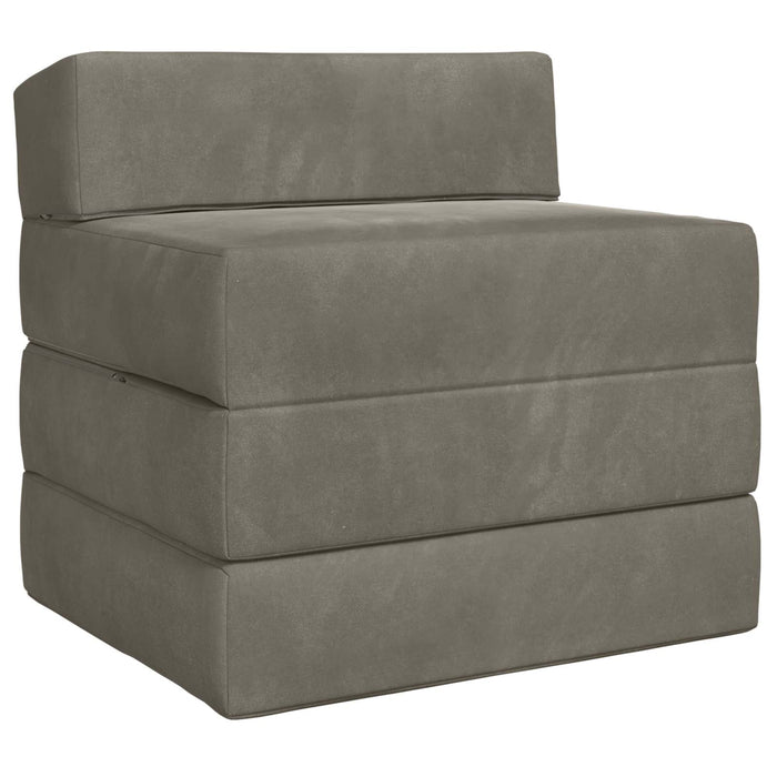 Canapea Pat Pliabilă Gri deschis 200 x 70 x 10 cm Catifea - WALTI WALTI