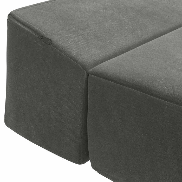 Canapea Pat Pliabilă Gri închis 200 x 70 x 10 cm Catifea - WALTI WALTI