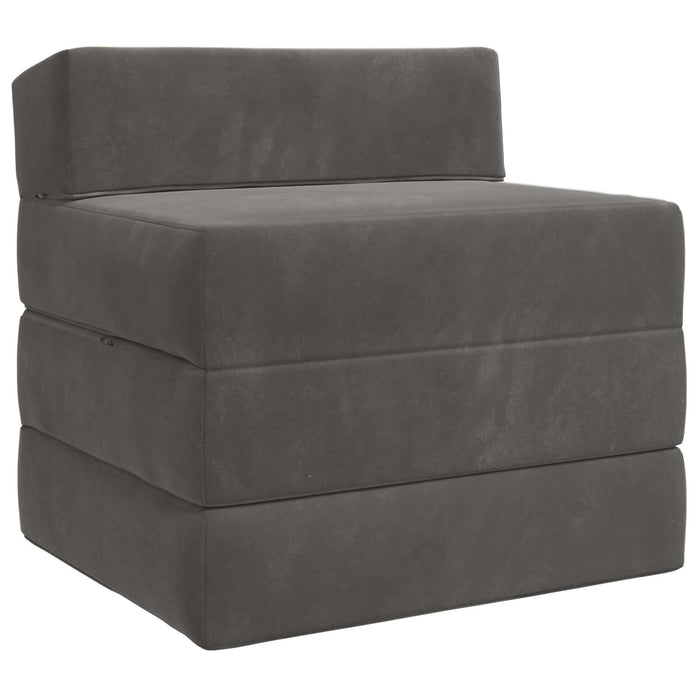 Canapea Pat Pliabilă Gri închis 200 x 70 x 10 cm Catifea - WALTI WALTI