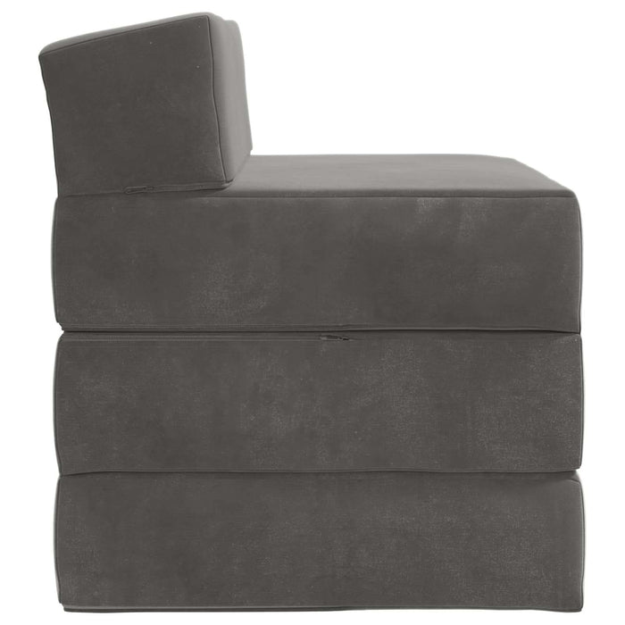 Canapea Pat Pliabilă Gri închis 200 x 70 x 10 cm Catifea - WALTI WALTI