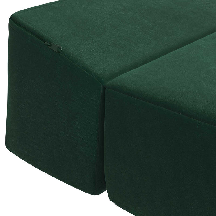 Canapea Pat Pliabilă Verde închis 200 x 70 x 10 cm Catifea - WALTI WALTI