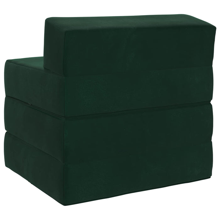 Canapea Pat Pliabilă Verde închis 200 x 70 x 10 cm Catifea - WALTI WALTI