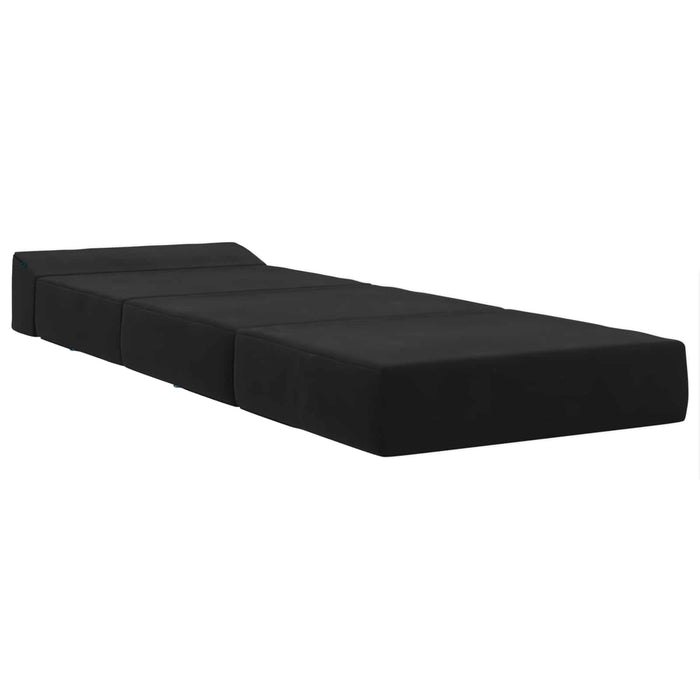 Canapea Pat Pliabilă Negru 200 x 70 x 10 cm Catifea - WALTI WALTI