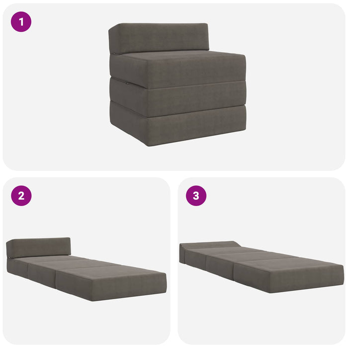 Canapea Pat Pliabilă Gri deschis 200 x 70 x 10 cm - WALTI WALTI