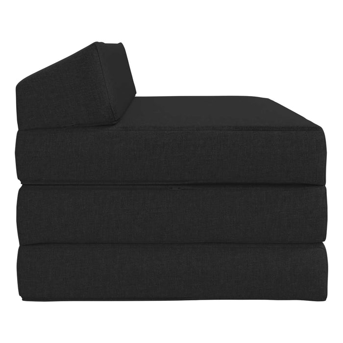 Canapea Pat Pliabilă Negru 120 x 60 x 49 cm Țesătură - WALTI WALTI