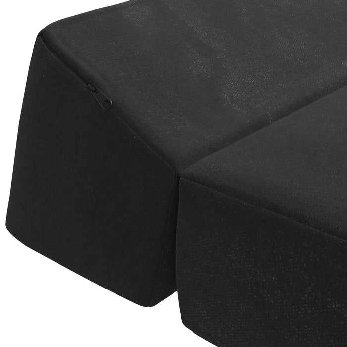 Canapea Pat Pliabilă Negru 120 x 60 x 49 cm Țesătură - WALTI WALTI