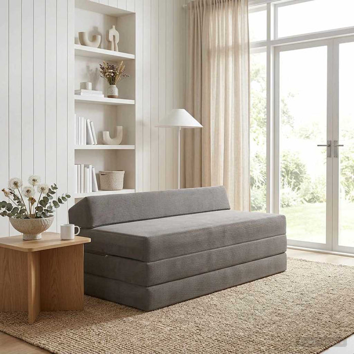 Canapea Pat Pliabilă Gri deschis 120 x 60 x 49 cm Țesătură - WALTI WALTI