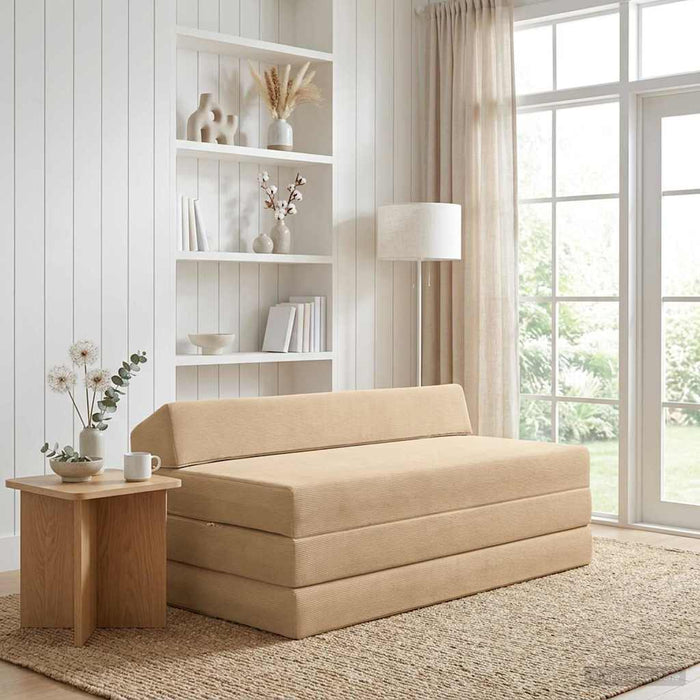 Canapea Pat Pliabilă Verde gri 120 x 60 x 49 cm Țesătură - WALTI WALTI