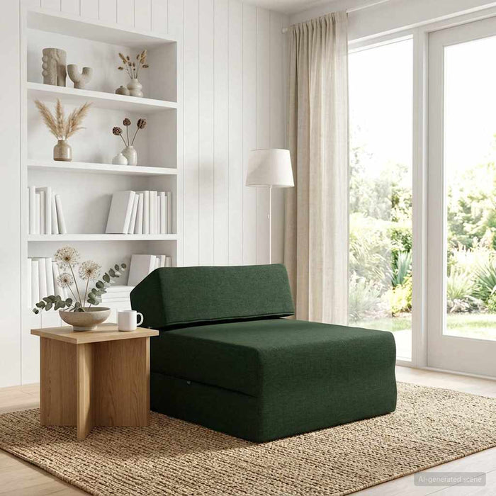 Canapea Pat Pliabilă Verde închis 60 x 70 x 41 cm Țesătură - WALTI WALTI