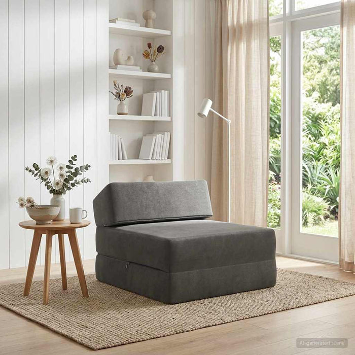 Canapea Pat Pliabilă Gri închis 60 x 70 x 41 cm Țesătură - WALTI WALTI