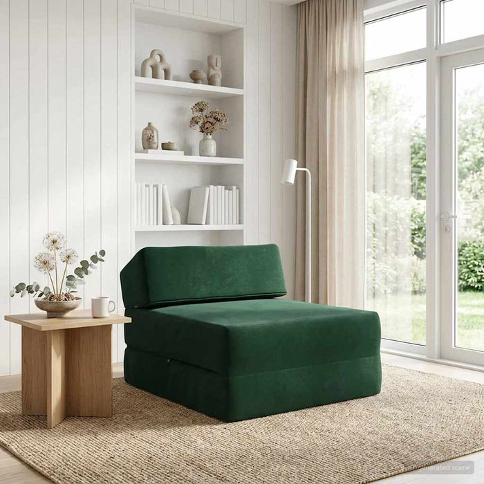 Canapea Pat Pliabilă Verde închis 60 x 70 x 41 cm Țesătură - WALTI WALTI