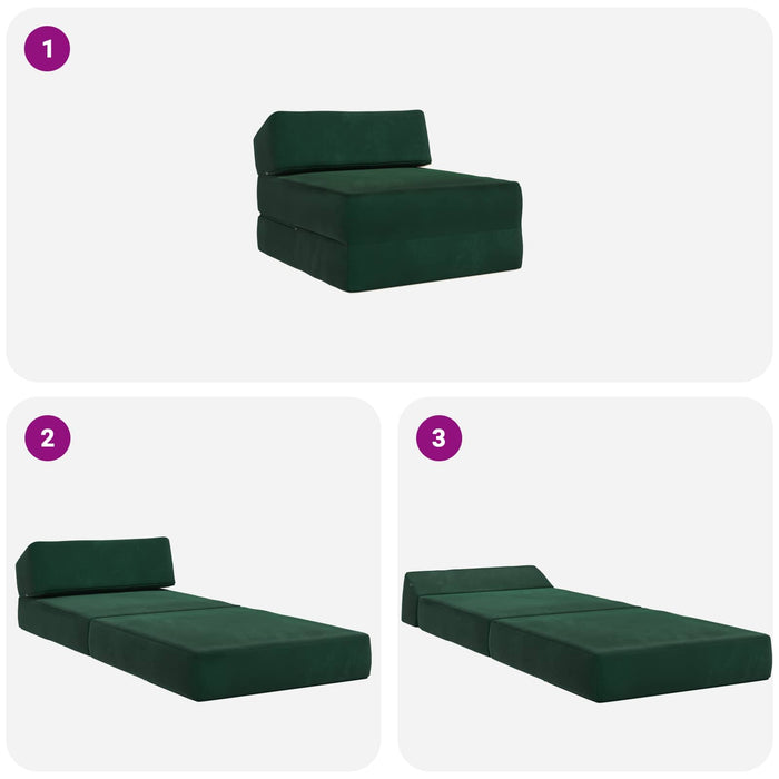 Canapea Pat Pliabilă Verde închis 60 x 70 x 41 cm Țesătură - WALTI WALTI