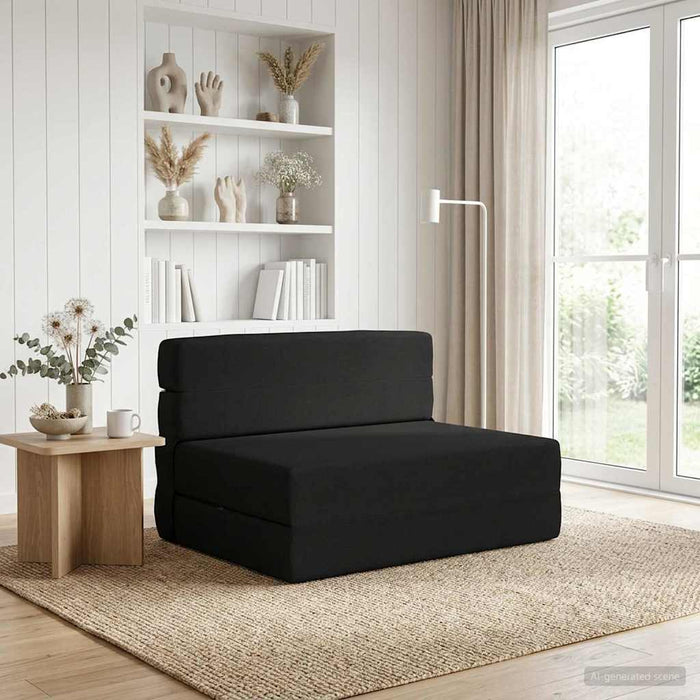 Canapea Pat Pliabilă Negru 70 x 72 x 60 cm Țesătură - WALTI WALTI