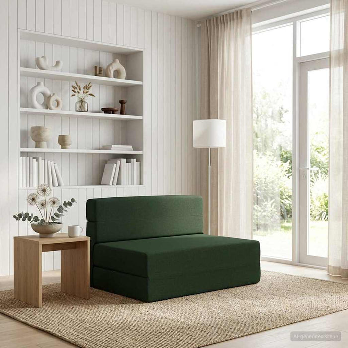 Canapea Pat Pliabilă Verde închis 70 x 72 x 60 cm Țesătură - WALTI WALTI