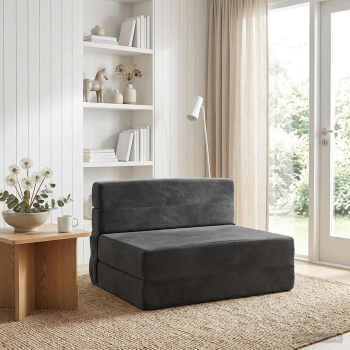 Canapea Pat Pliabilă Gri închis 70 x 72 x 60 cm Țesătură - WALTI WALTI