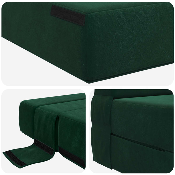 Canapea Pat Pliabilă Verde închis 70 x 72 x 60 cm Țesătură - WALTI WALTI