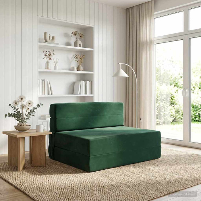 Canapea Pat Pliabilă Verde închis 70 x 72 x 60 cm Țesătură - WALTI WALTI