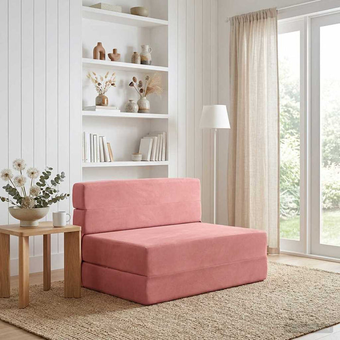 Canapea Pat Pliabilă Roz 70 x 72 x 60 cm Țesătură - WALTI WALTI