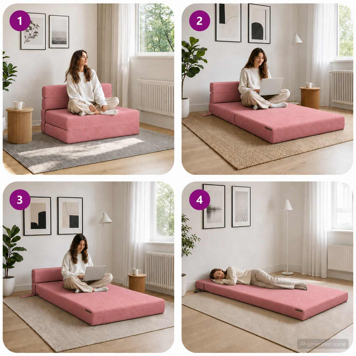 Canapea Pat Pliabilă Roz 70 x 72 x 60 cm Țesătură WALTI