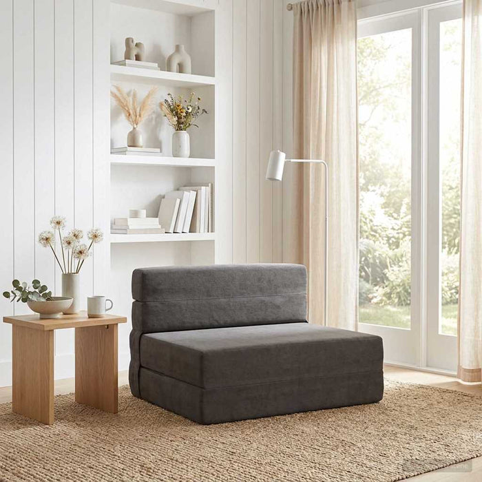 Canapea Pat Pliabilă Gri închis 70 x 72 x 60 cm Țesătură - WALTI WALTI