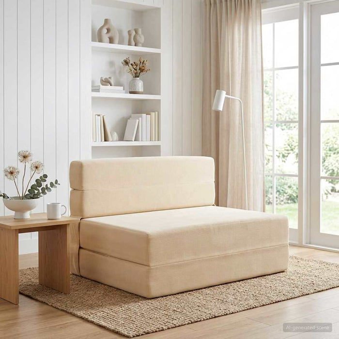 Canapea Pat Pliabilă Crem 70 x 72 x 60 cm Țesătură - WALTI WALTI