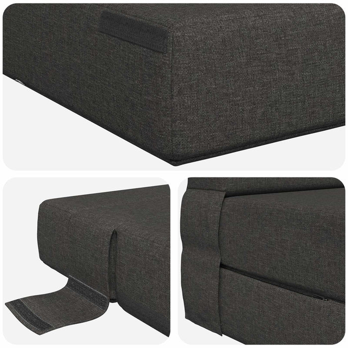 Canapea Pliantă cu Pat Gri închis 190 x 70 x 15 cm țesătură - WALTI WALTI