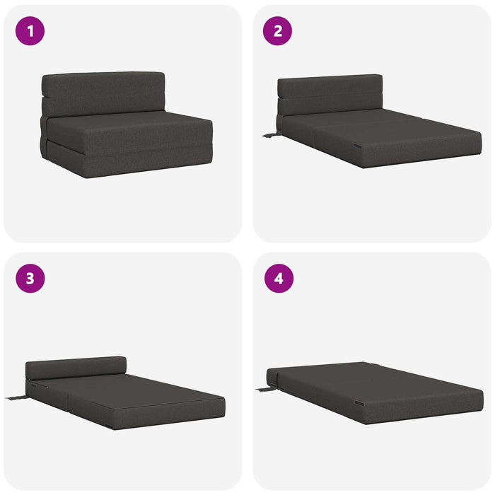 Canapea Pliantă cu Pat Gri închis 190 x 70 x 15 cm țesătură - WALTI WALTI