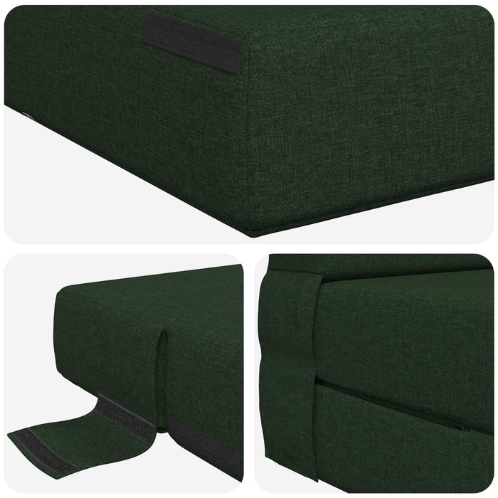 Canapea Pliantă cu Pat Verde închis 190 x 70 x 15 cm țesătură - WALTI WALTI