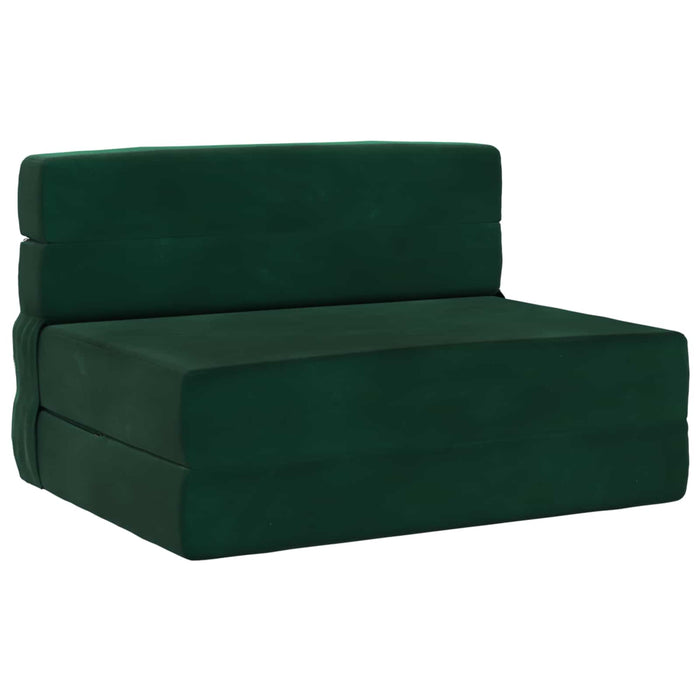 Canapea Pliantă cu Pat Verde închis 190 x 70 x 15 cm Catifea - WALTI WALTI