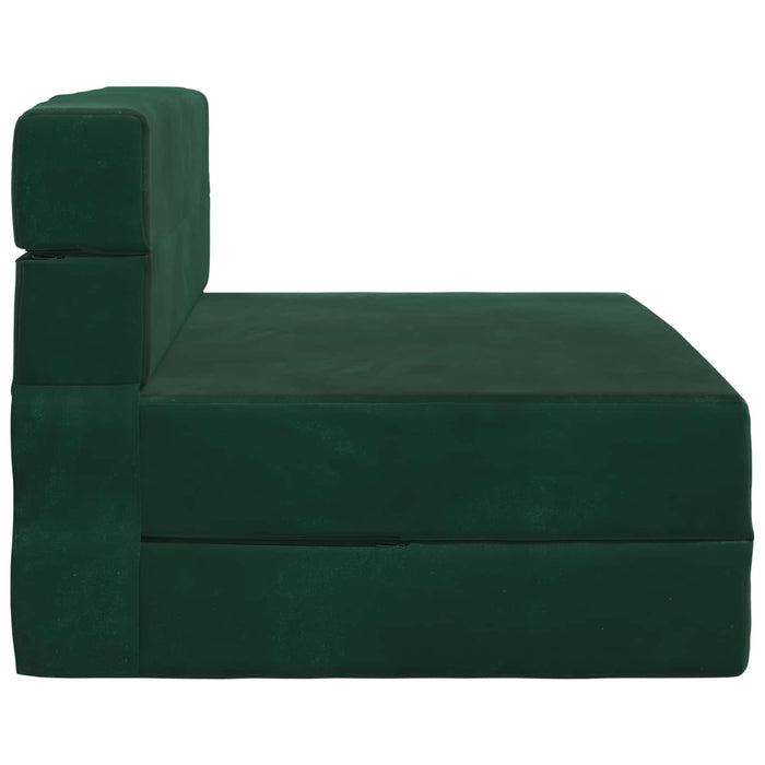 Canapea Pliantă cu Pat Verde închis 190 x 70 x 15 cm Catifea - WALTI WALTI