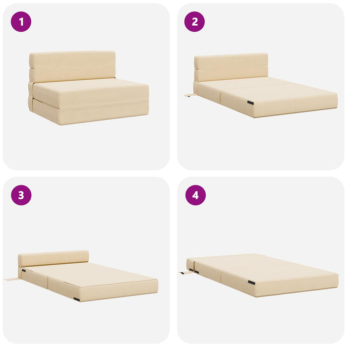 Canapea Pliantă cu Pat Crem 190 x 100 x 15 cm - WALTI WALTI
