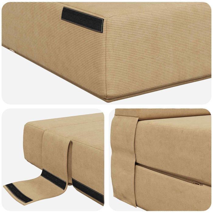 Canapea Pliantă cu Pat Verde deschis gri 190 x 100 x 15 cm - WALTI WALTI
