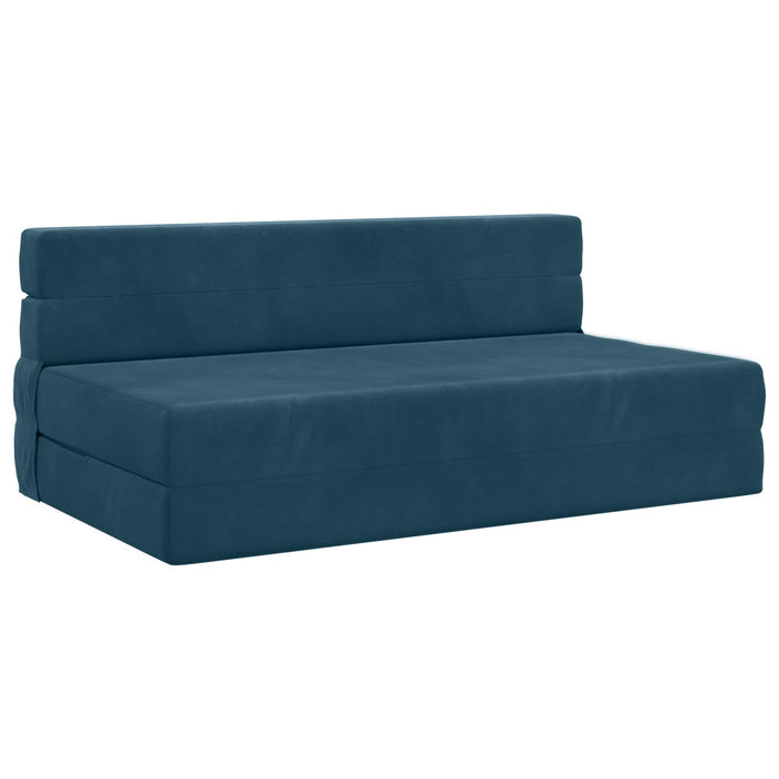 Canapea Pliantă cu Pat albastru 203 x 152 x 15 cm Catifea - WALTI WALTI