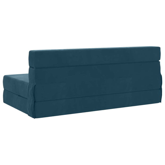 Canapea Pliantă cu Pat albastru 203 x 152 x 15 cm Catifea - WALTI WALTI