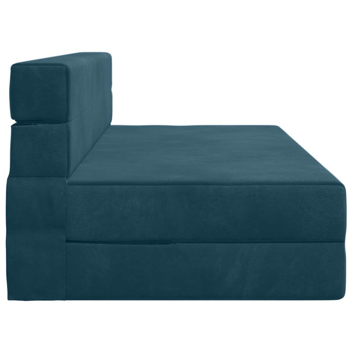 Canapea Pliantă cu Pat albastru 203 x 152 x 15 cm Catifea - WALTI WALTI