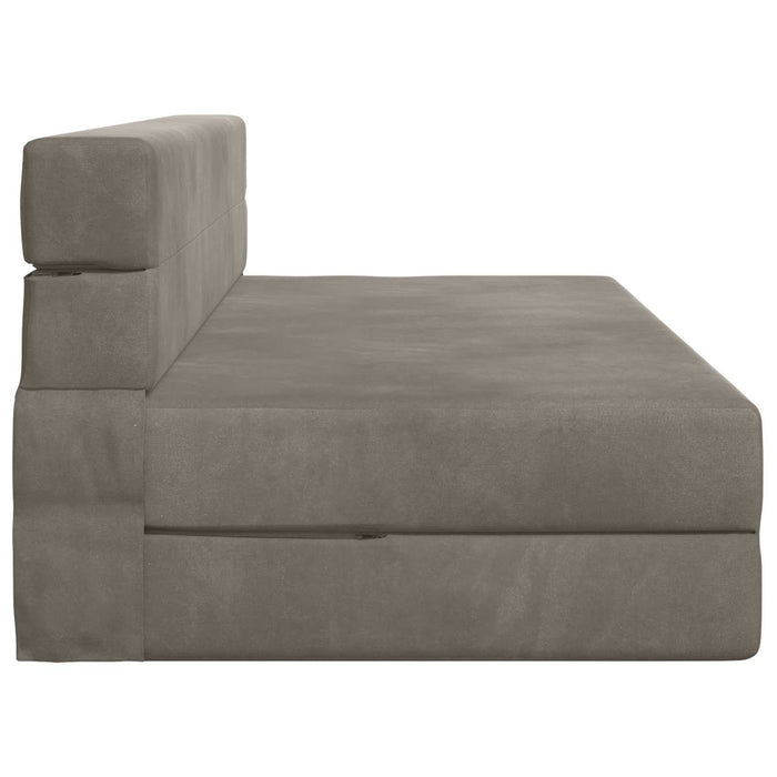 Canapea Pliantă cu Pat Gri deschis 203 x 152 x 15 cm Catifea - WALTI WALTI