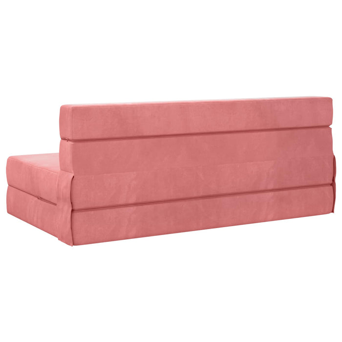 Canapea Pliantă cu Pat Roz 203 x 152 x 15 cm Catifea - WALTI WALTI