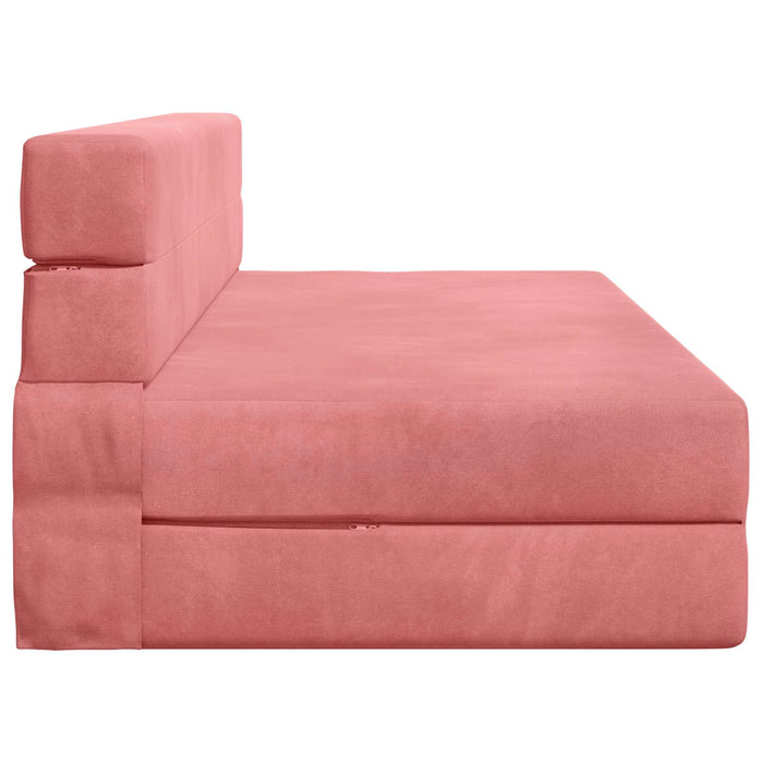 Canapea Pliantă cu Pat Roz 203 x 152 x 15 cm Catifea - WALTI WALTI