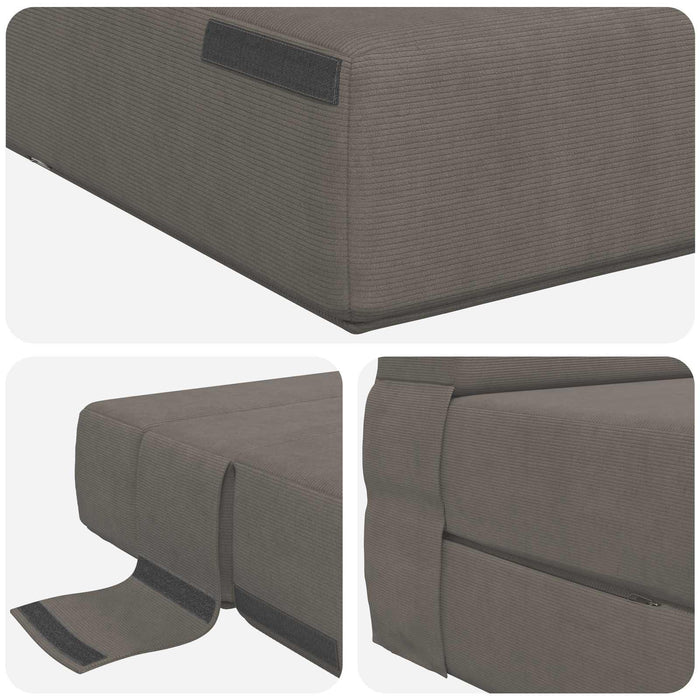 Canapea Pliantă cu Pat Gri deschis 203 x 152 x 15 cm - WALTI WALTI