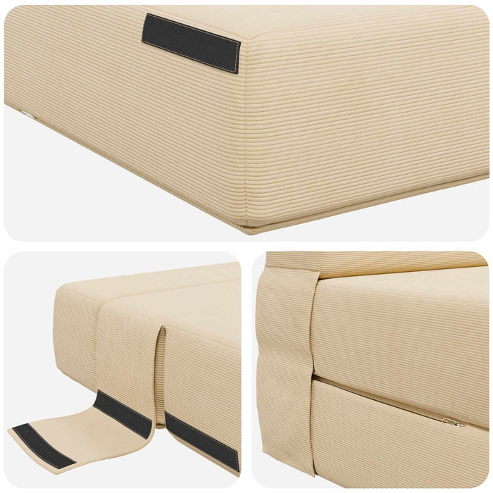 Canapea Pliantă cu Pat Crem 203 x 152 x 15 cm - WALTI WALTI