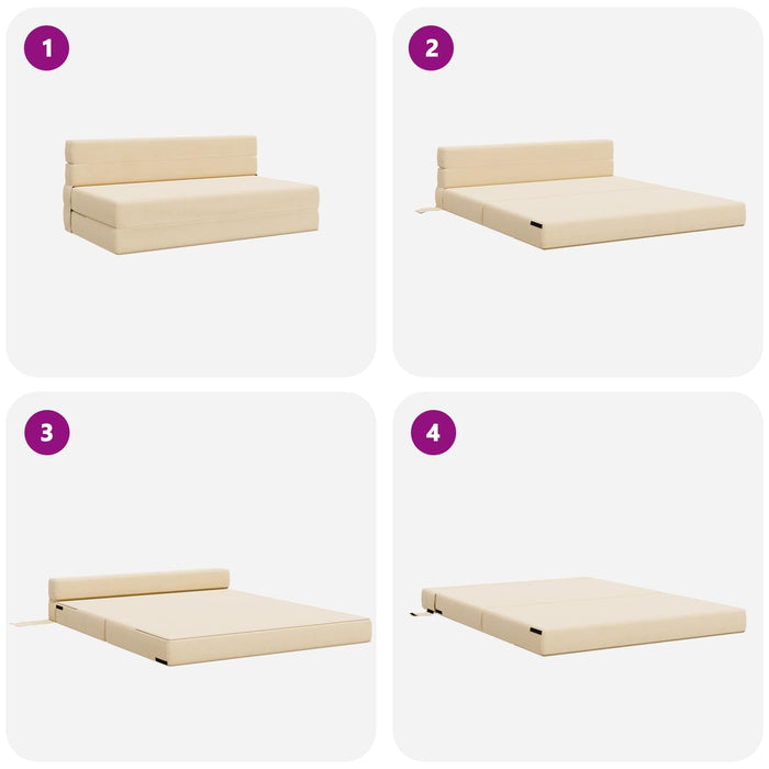 Canapea Pliantă cu Pat Crem 203 x 152 x 15 cm - WALTI WALTI