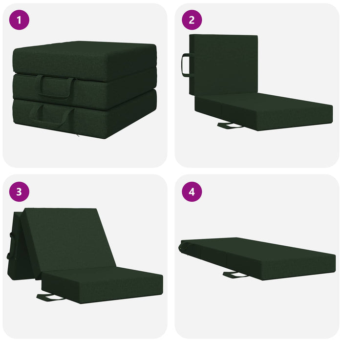 Canapea Pat Pliabilă 75 x 63 x 45 cm Verde închis - WALTI WALTI