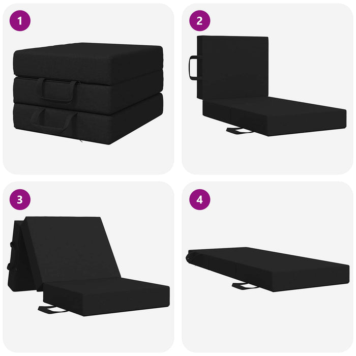 Canapea Pat Pliabilă 90 x 63 x 45 cm Negru - WALTI WALTI