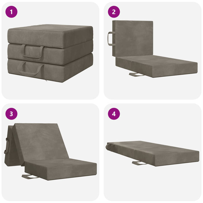 Canapea Pat Pliabilă 75 x 67 x 45 cm Gri deschis - WALTI WALTI