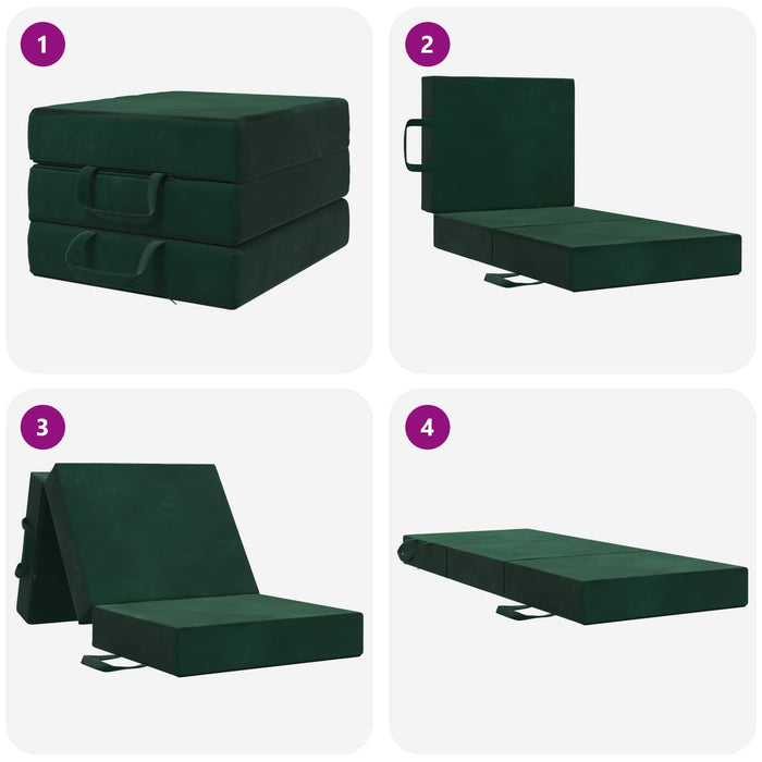 Canapea Pat Pliabilă 75 x 67 x 45 cm Verde închis - WALTI WALTI