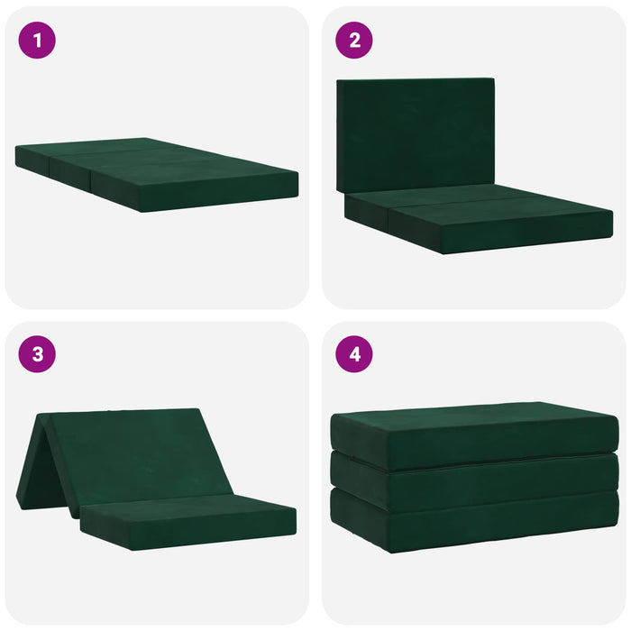 Canapea Pat Pliabilă 80 x 67 x 45 cm Verde închis - WALTI WALTI