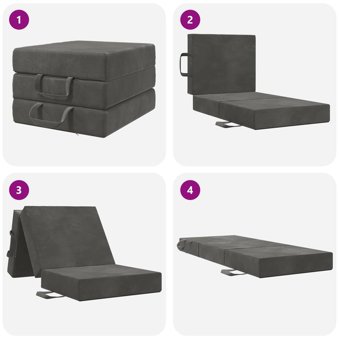 Canapea Pat Pliabilă 90 x 67 x 45 cm Gri închis - WALTI WALTI