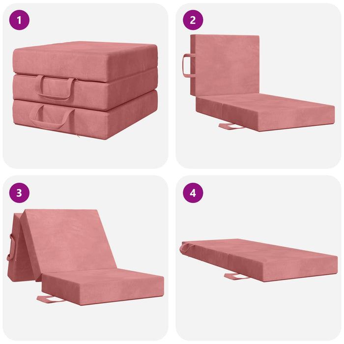 Canapea Pat Pliabilă 90 x 67 x 45 cm Roz - WALTI WALTI
